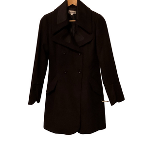 Chic Black Double-Breasted Pea Coat  Lady Dutch “High Society”